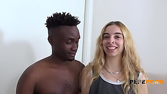 Young Blonde Teen Irina Love'S First Encounter With A Large Black Penis